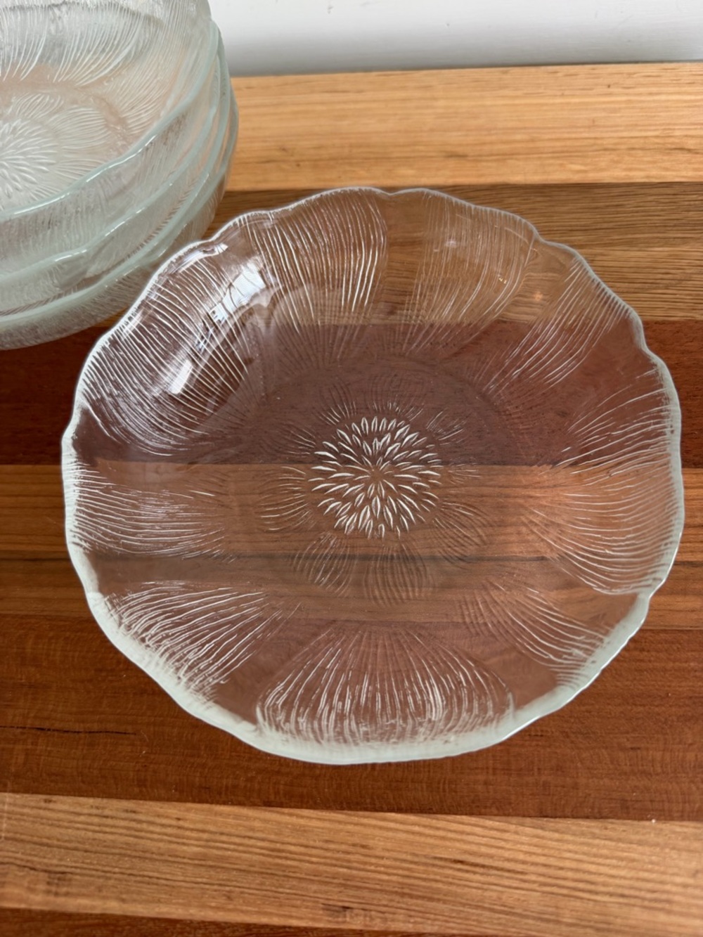 Vintage Arcoroc France Dessert Bowls 5.75” Fleur Pattern Set of 6
